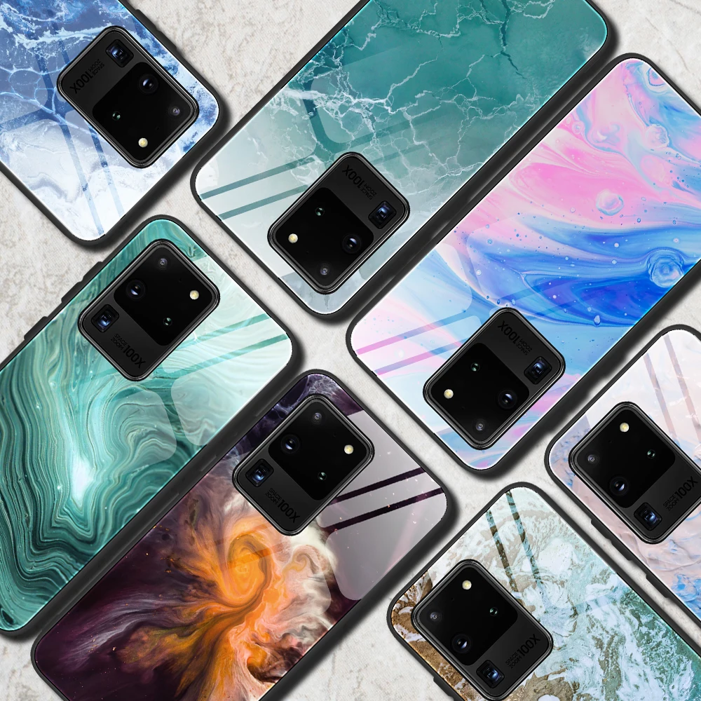 

Marble Tempered Glass Case For Samsung Galaxy S9 S9 Plus Note9 S10 S10E S10Plus S105G Note 10 Note 10 Plus S20 S20Plus S20Ultra