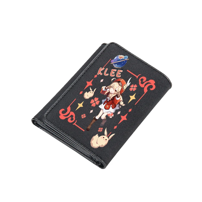 

Кошелек для косплея аниме Genshin Impact Paimon Klee Qiqi, складной кошелек из искусственной кожи, мультяшный держатель для карт, складной кошелек для студентов, рождественские Модные подарки