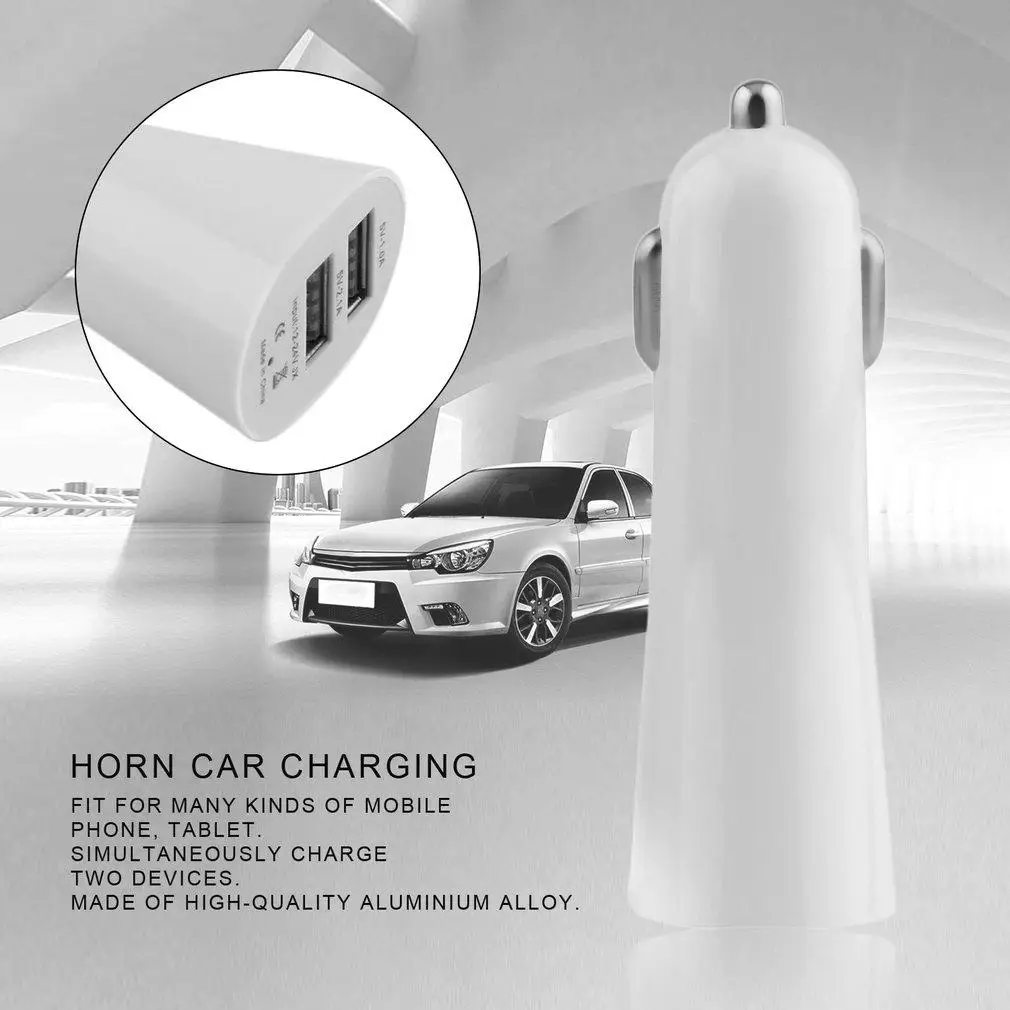Мини Рог двойной USB 2 Порты и разъёмы автомобиля Зарядное устройство разъем