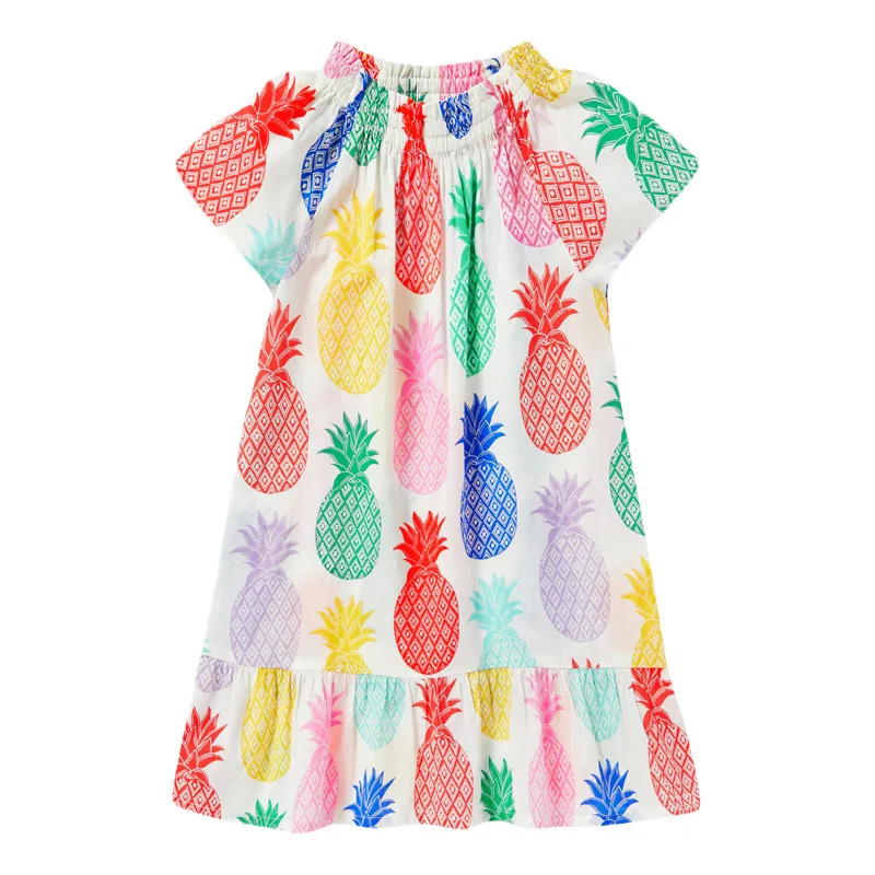 

Children Summer Baby Girl Clothes Toddler Candy Color Fruit Print Beach QUICK-DRY Vestido Dress for Kids 2 3 4 5 6 7 Years