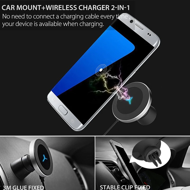 qi wireless car charger for samsung s9 s8 note9 magnetic phone holder 10w fast car wireless charger for iphone xs xsmax xr 8plus free global shipping