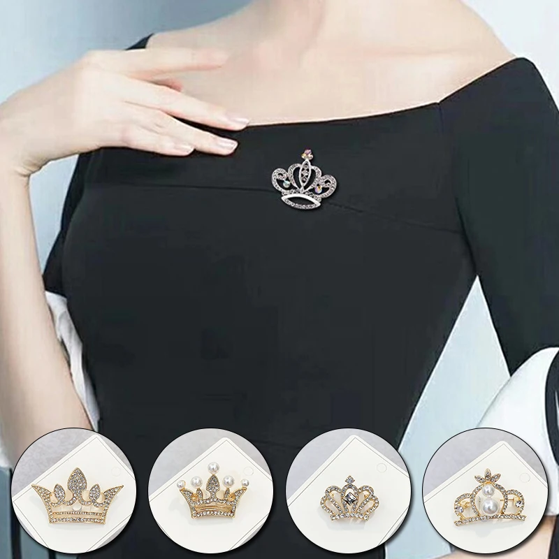 Королевская корона брошь со Стразы для женская на булавке свадьбы Банкетная