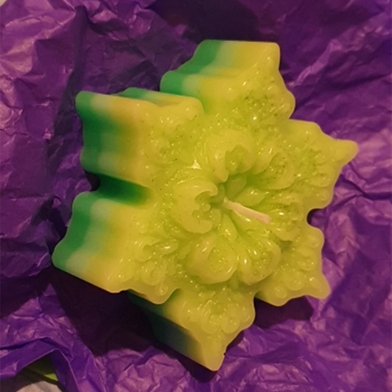 3D Снежинка звезда силиконовая форма Рождественская для шоколадного мыла свеча