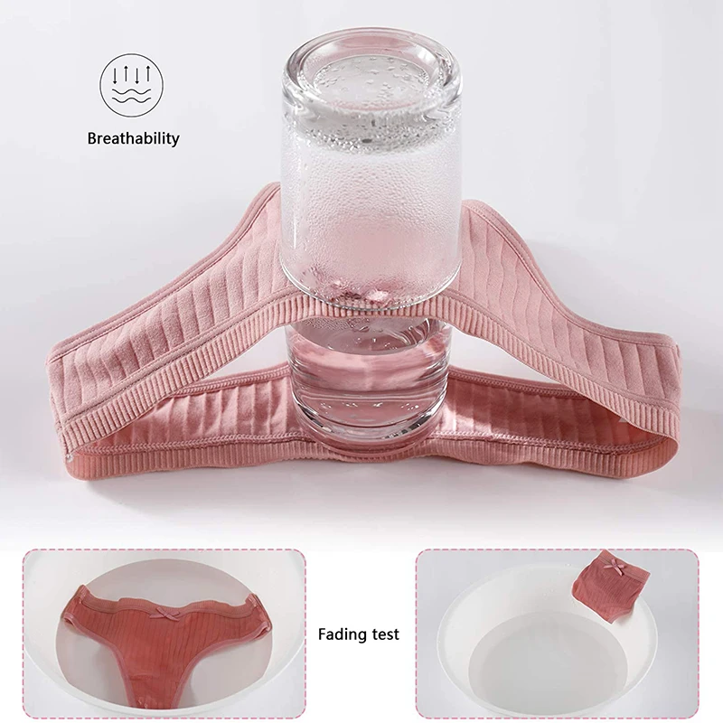 Однотонное хлопковое женское нижнее белье T-образные трусики дизайн пирога с