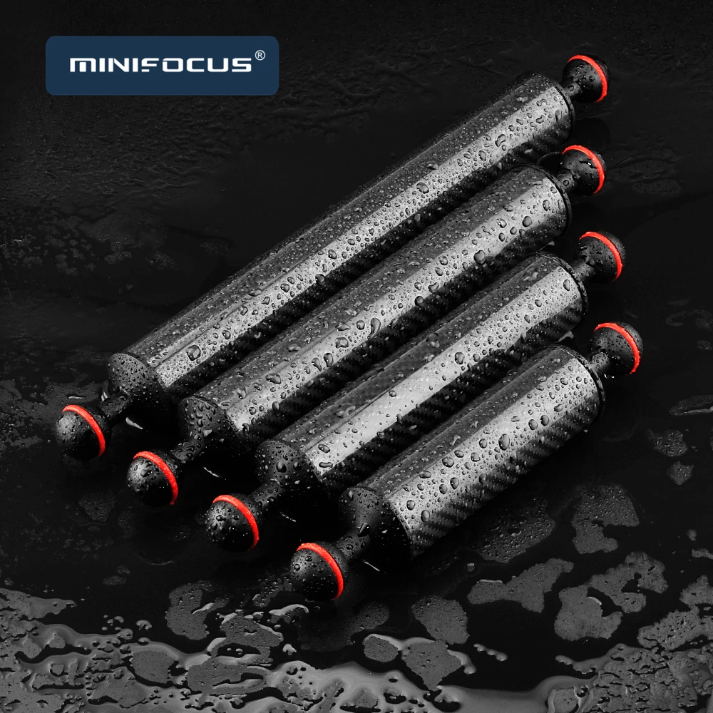 40mm de Diâmetro de Fibra Carbono Flutuador Flutuabilidade Braço Aquático Dupla Bola Flutuante Mergulho Câmera Habitação Subaquática Bandeja 2 Pçs
