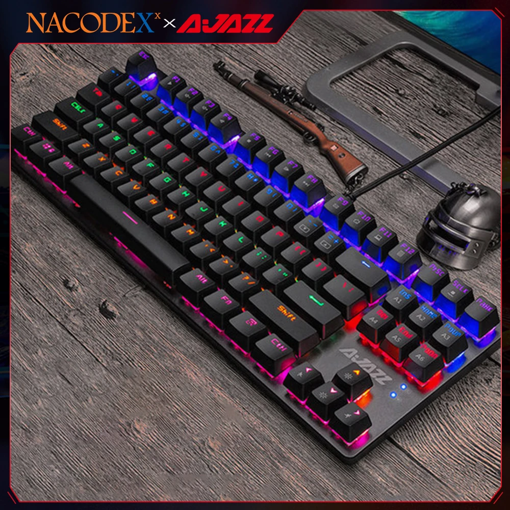 Клавиатура AJAZZ NACODEX ROBOCOP игровая механическая эргономичная клавиатура с зеленой