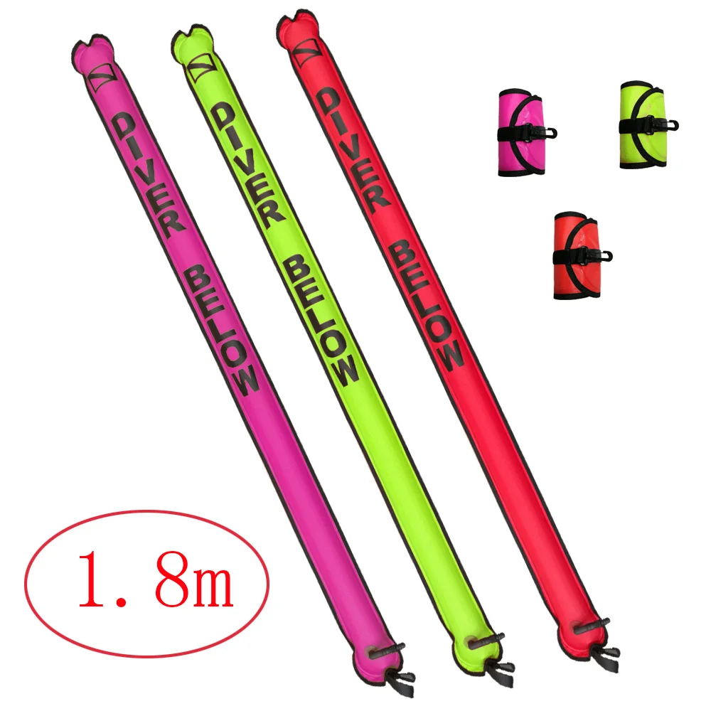 

1.8M Scuba Diving SMB Diver Safety Drift Surface Marker Buoy Diving Ascending Signal Tube Sausage for Wreck Snorkeling