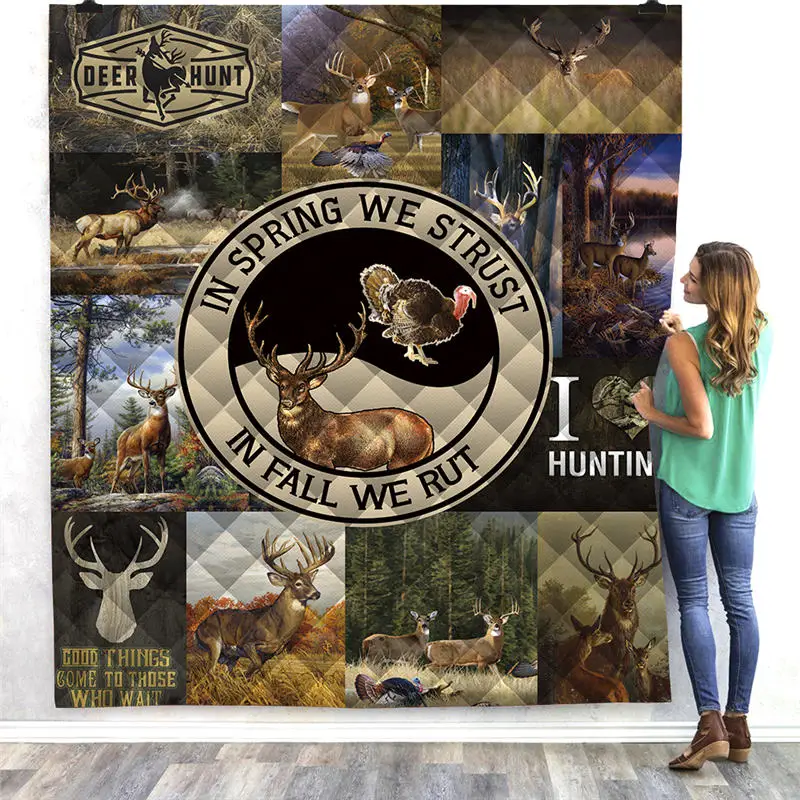 Дропшиппинг одеяло с принтом в виде рождественских оленей и собак для детей