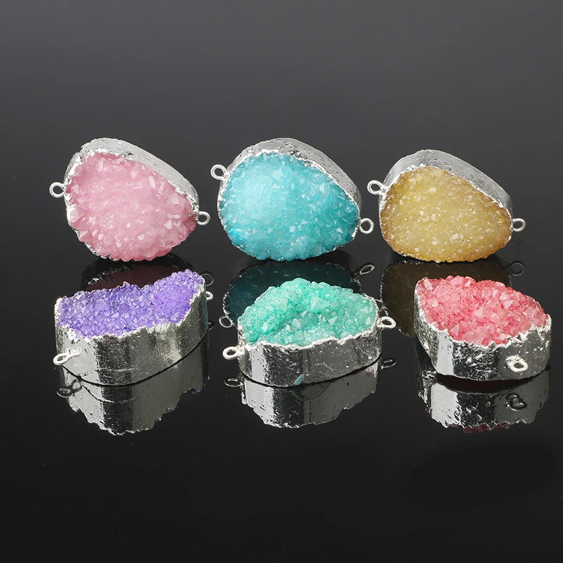 DRF132 больше цветов капли воды Druzy Кулон гальваническое покрытие натуральный