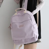 solid color nylon cool women backpack large capacity travel bag college style rucksack school bag backpacks for teenage girls