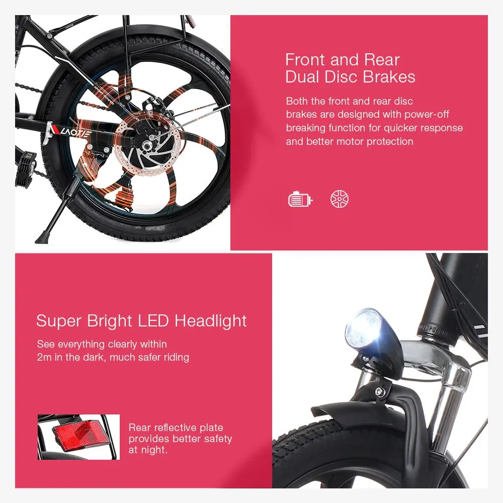 Складной электрический мопед PX5 48 В 350 Ач Вт 20 дюймов литиевая батарея для