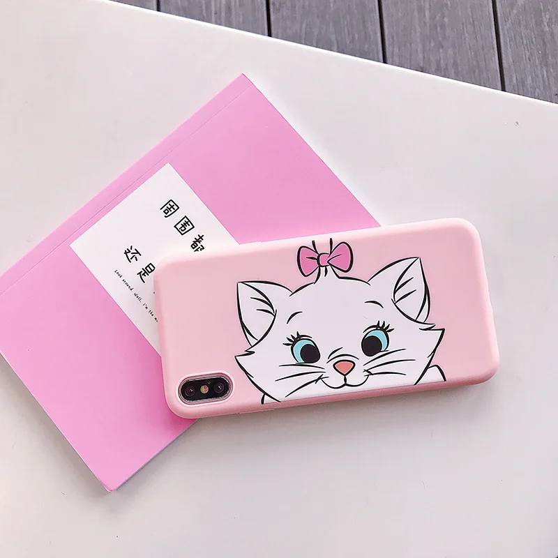 Аристокаты мультфильм Tsundere Зонт кошка Мэри чехол для iPhone X Xs XR Max 7 8 6 6s Plus милый котенок розовый Кремний Мягкий ТПУ чехол Капа - Цвет: 2