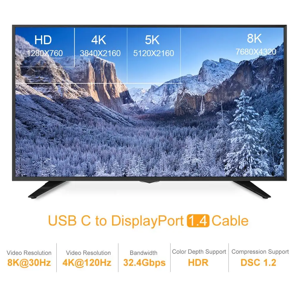 CableCreation адаптер USB C к DisplayPort HD 8K @ 60 Гц Type DP Кабель-адаптер с Oculus Rift Macbook HUAWEI iPad Pro |