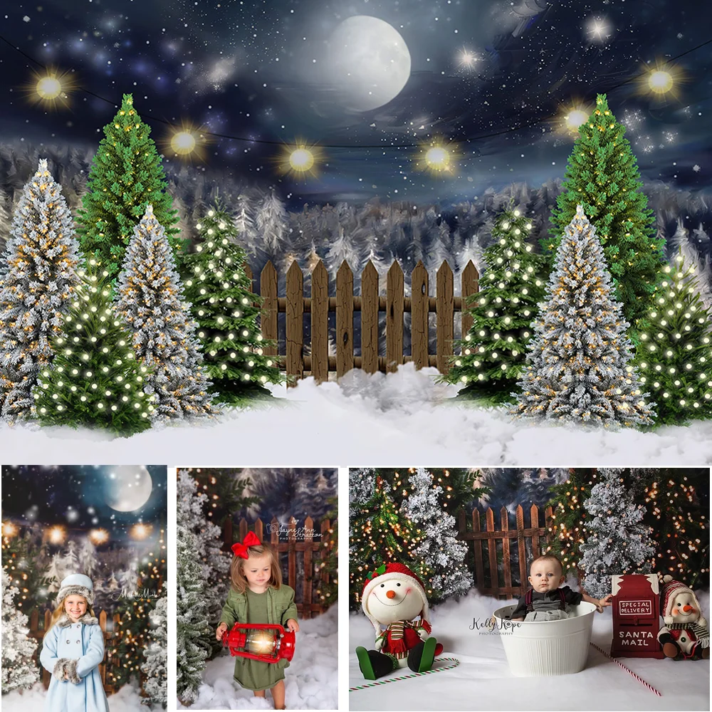 Фотофон для фотографирования маслом в стиле Луны звезды соснового леса