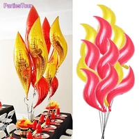 10pcs 182436inch gold red s shape helium balloon fireman sma themed balloons firefighter party background decorations globos