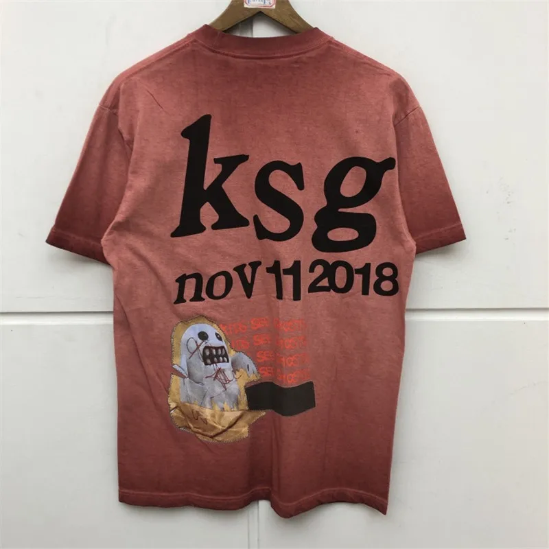 Kanye West Lucky Me KIDS SEE GHOSTS для мужчин и женщин Футболка Значок сорока мыть старый