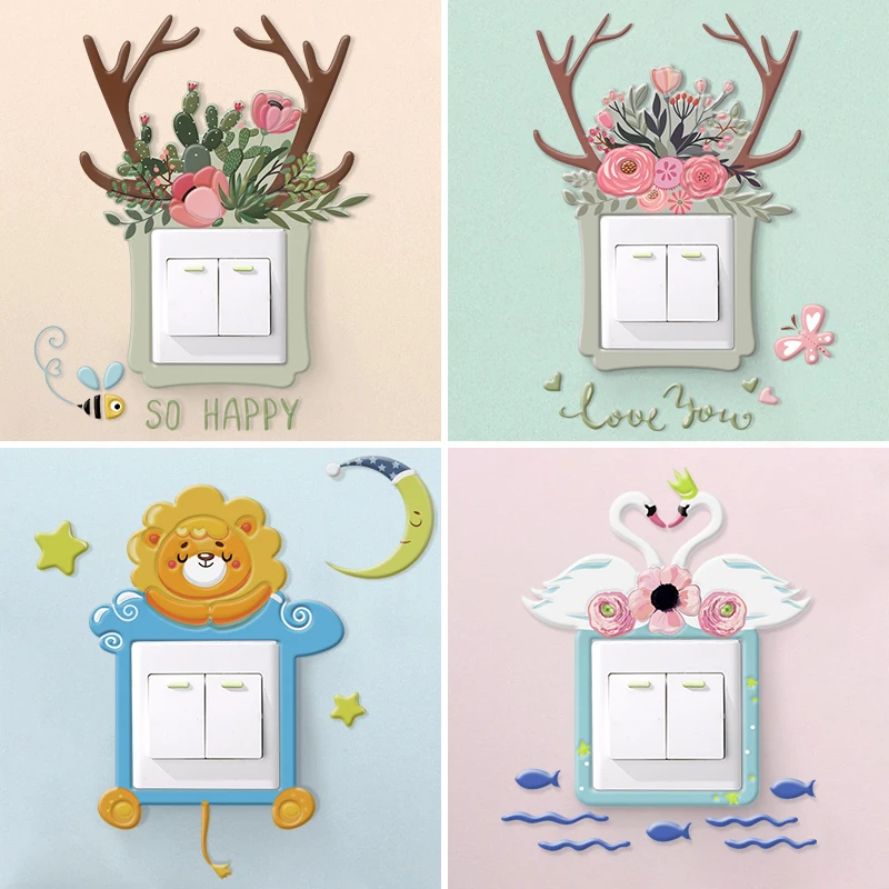 

Новинка, настенный высветильник ель света, защитный чехол, 3D стерео, креативные Современные Простые наклейки для украшения дома