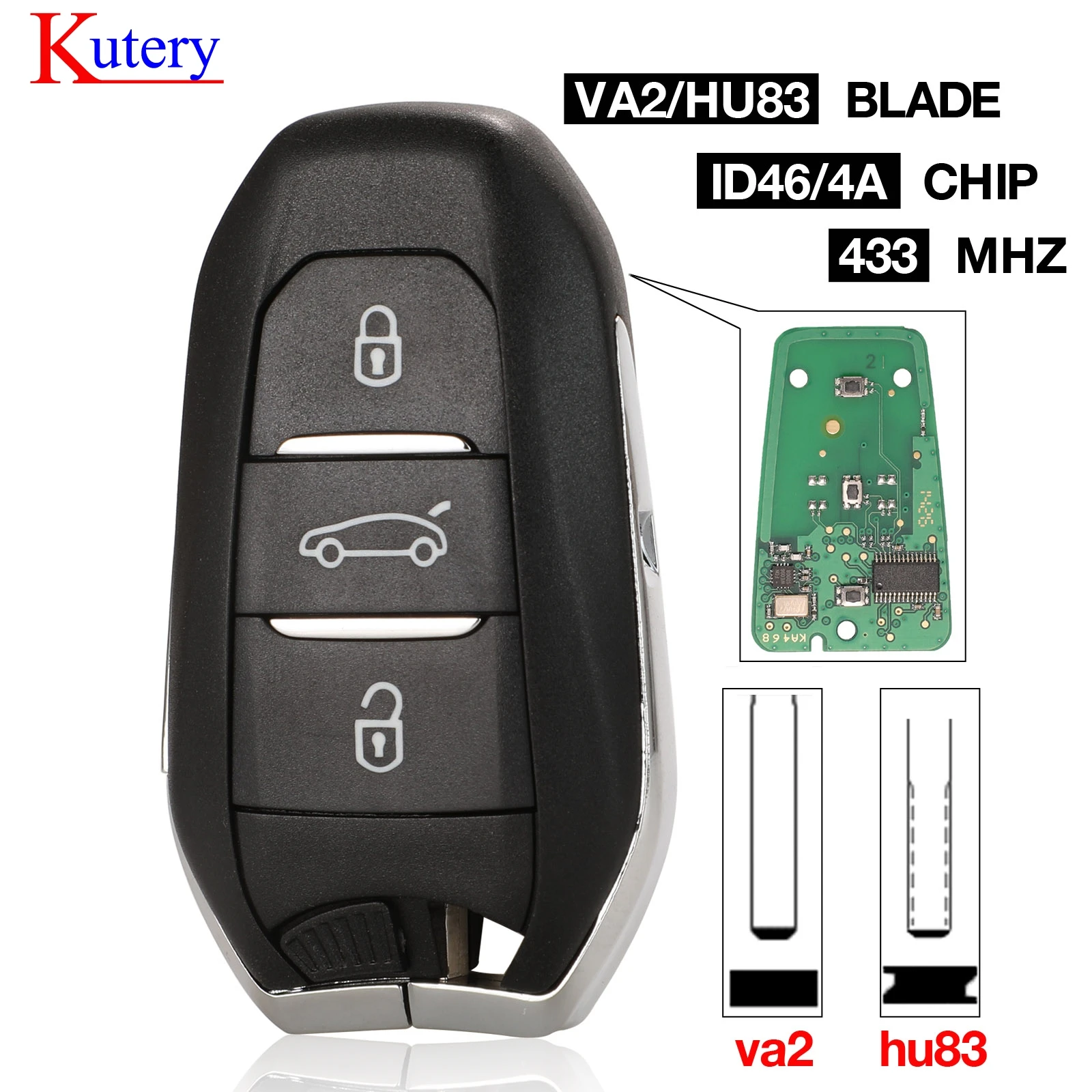 Смарт ключ kutery Keyless Go VA2/HU83 для Citroen C4 C4L DS4 DS5 автомобильный пульт дистанционного