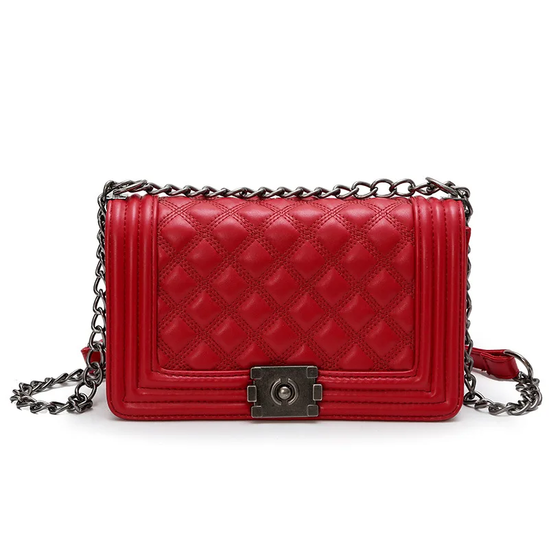 Женская сумка-мессенджер из искусственной кожи маленькая с цепочкой 2019 |