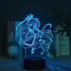 Светодиодный светильник в стиле аниме Waifu для спальни, светодиодный ночсветильник, подарок на день рождения, манга, гаджет, нет игры, нет жизни, Shiro, 3d лампа, прикроватный Декор