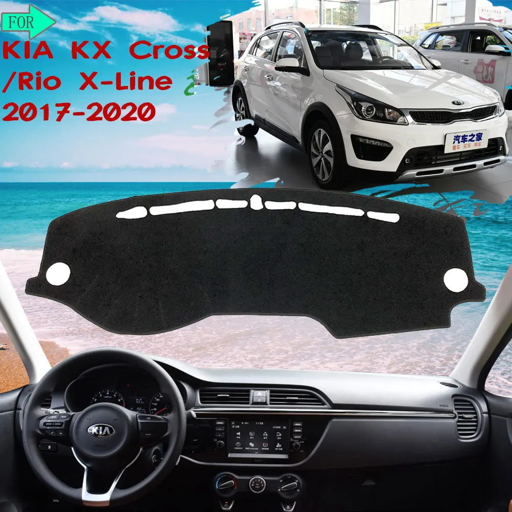 

Dashboard Dash Mat Cover Sun Shade Carpet Rug for KIA KX Cross Rio X-Line 2017 2018 2019 2020 Interior Car Accessories Goods