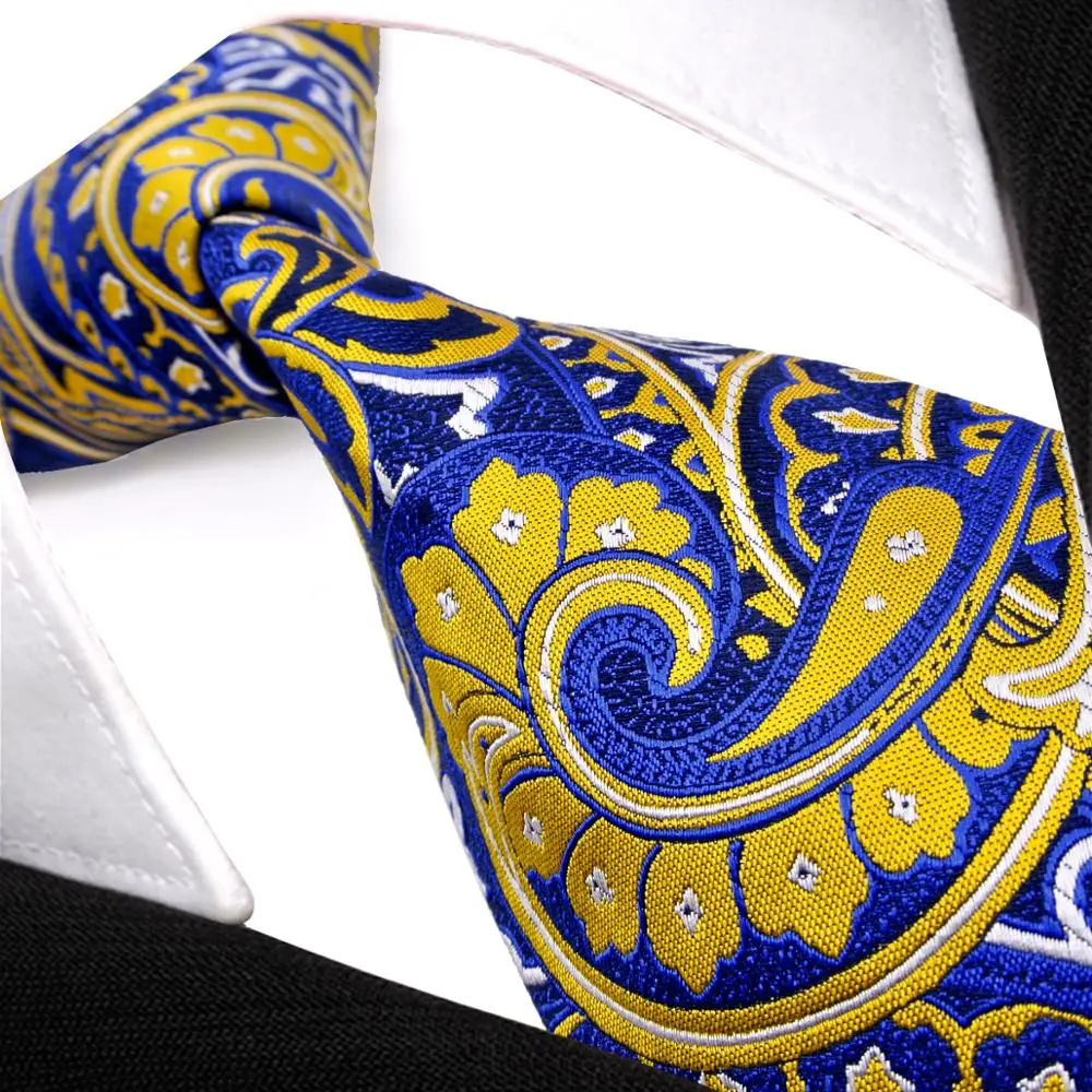 

Paisley Floral Fuchsia Red Blue Azure Yellow Multicolor Mens Ties Neckties 100% Silk Jacquard Woven Wholesale