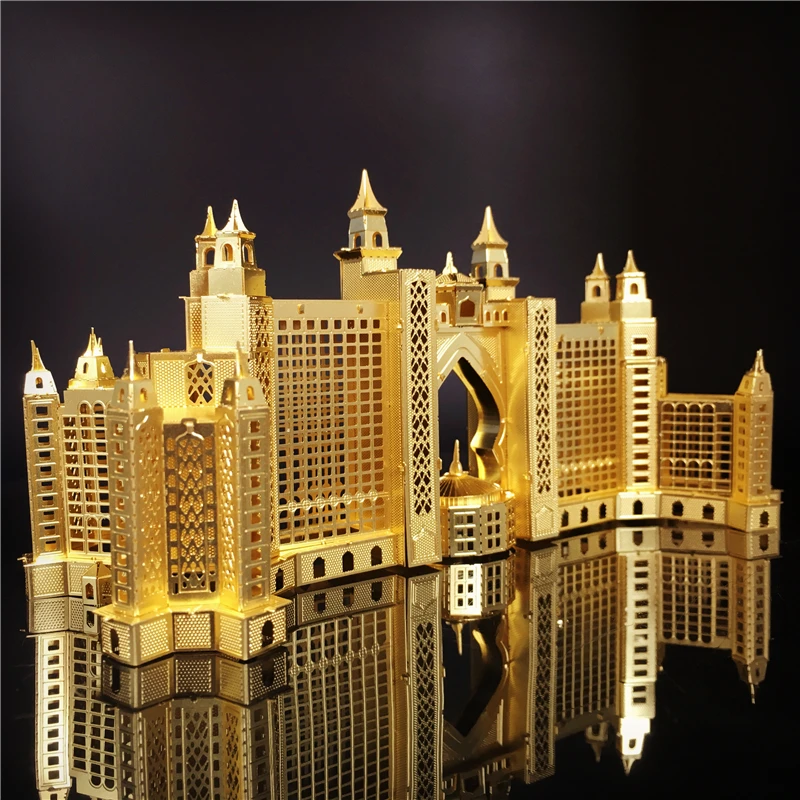 Модель MMZ NANYUAN 3D металлический пазл The Atlantis Hotel Dubai архитектурный пазззл DIY лазерная