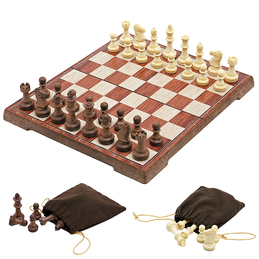 

Magnetic Chess Set Folding Plastic Chessboard with Storage Bag Lightweight Board Educational Toys Parlor Game Parent-Child Toy