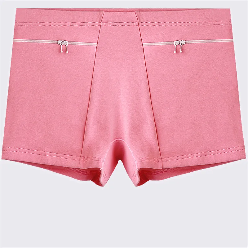 Ladies Security Underpants Comfortable Stretch Cotton Womens Double Pockets And Double Zippers Panties Anti-theft Boxer Shorts