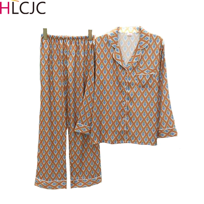 Женские шелковые пижамные комплекты с перьями павлина атласная пижама пижамы