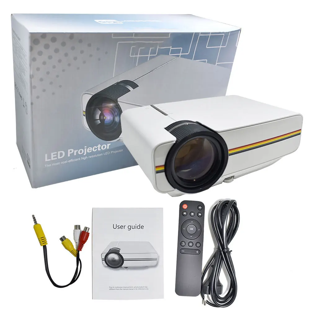 ALSTON YG400 обновленный YG410 мини-проектор 1080P 1800 люмен портативный ЖК-светодиодный проектор домашний кинотеатр USB HDMI 3D проектор бас-динамик