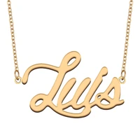 luis name necklace for women stainless steel jewelry 18k gold plated nameplate pendant femme mother girlfriend gift