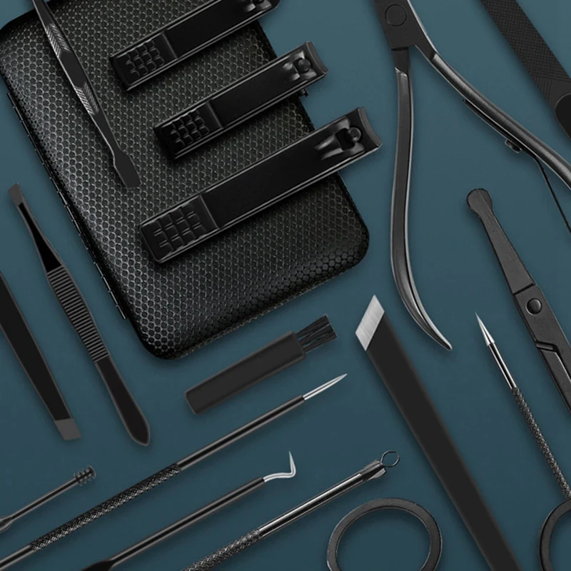 

1 Set Nail Clippers Nail Clippers Nail Clippers Manicure Tool Set & 2 Pcs Makeup Brushes Case Empty Organizer Pouch