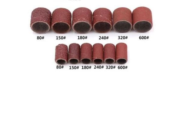 10 шт. Dremel аксессуары грит 40#-600# шлифовальные ленты+ 6,35 мм шлифовальный барабан роторный пробойник инструмент сверла для ногтей электрические инструменты