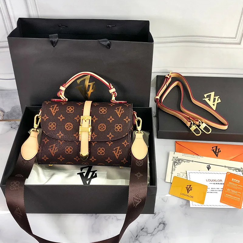 

2021 Hot Sale Bag for Women New Fashion All Match Vintage Prints Single Shoulder Bags Famous Genuine Leather Purses Monogram Cc