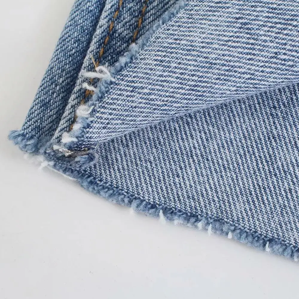 

XNWMNZ 90S Wome Fashion wide-leg Ripped Jeans Female Chic high-waisted pockts button zip fly full-length denim jeans Lady pants