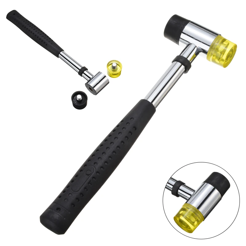 Резиновый молоток 25 мм двухсторонний с круглой головкой нескользящая ручка