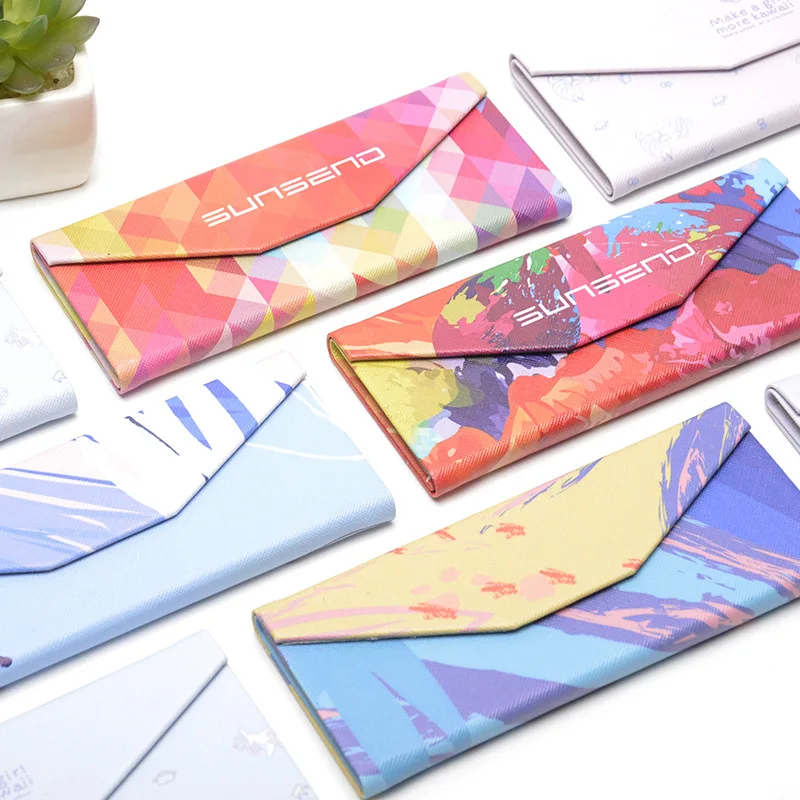 Mimiyou высококачественные чехлы для очков из искусственной кожи модные складные