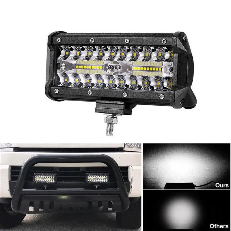 7inch 120W LED Work Light bar Lamp Car Driving Lights for Offroad Boat Tractor Truck 4WD 4x4 Motorcycle Ramp 12V 24V Fog - купить по