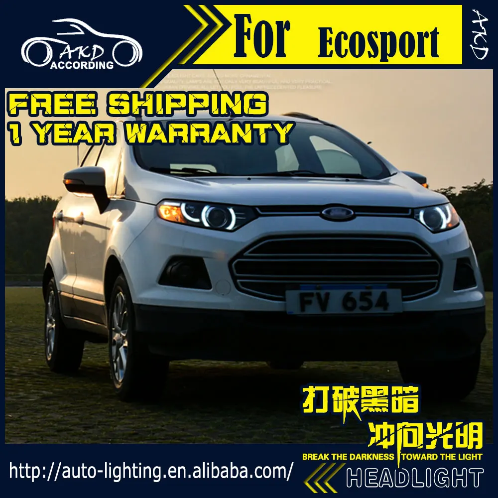 AKD автостайлинг фары в сборе для Ford Ecosport светодиодный ные 2014 сонар DRL H7 D2H Hid опция