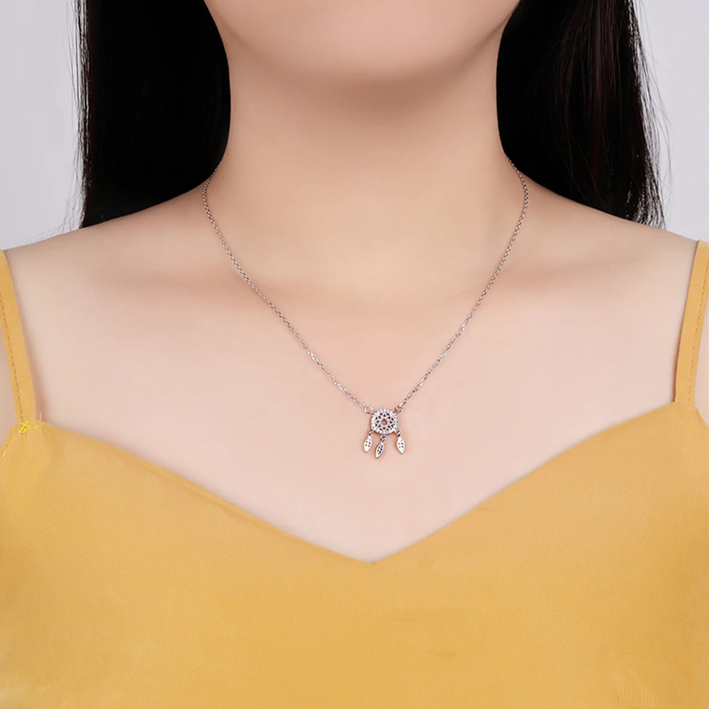 

YiYan 925 Sterling Silver Dream Catcher Pendant Necklace for Women Fashion Fine Jewelry Gift
