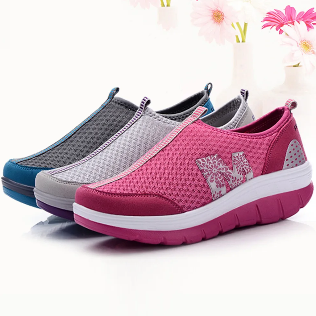 

Summer PumpsWomen Breathable Sports Shoes Lace Up Outdoor Running Ladies Shoes Women Sneakers Casual Non-slip Loafers