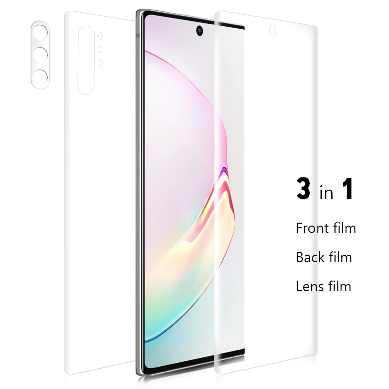 9D Гидрогелевая пленка для samsung S8 S9 S10 Plus S10e Защитная пленка для экрана полное покрытие для Galaxy Note 8 9 10 Передняя Задняя камера мягкая пленка