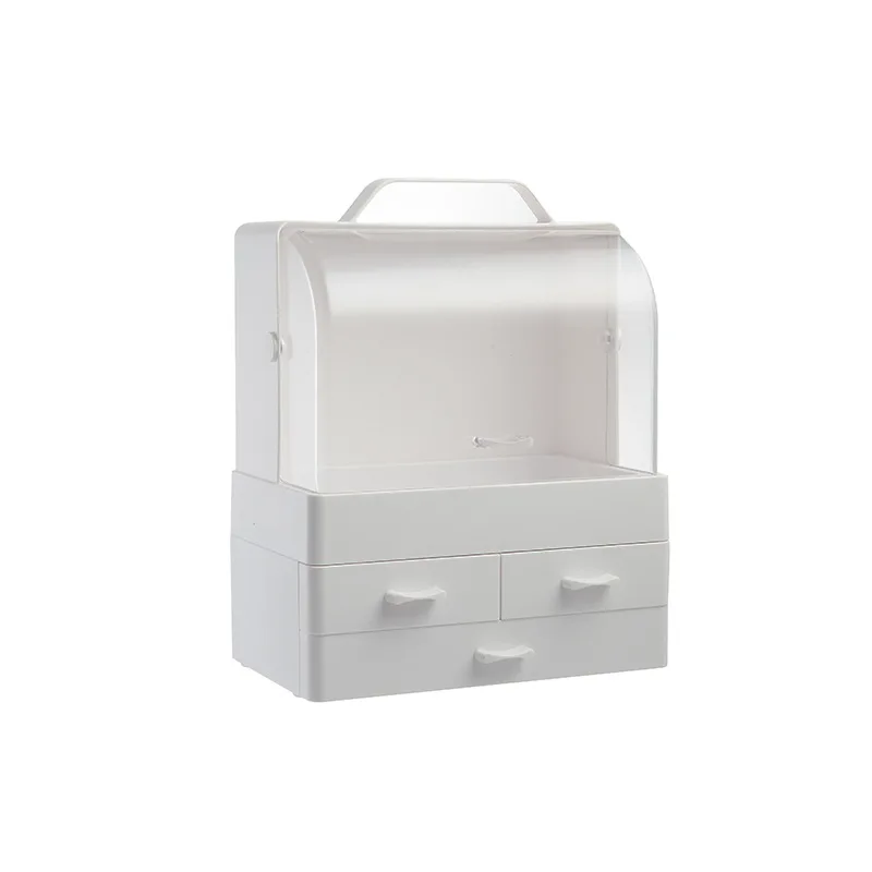 

Multifunctional transparent cosmetic storage box household portable drawer type separated skin care products storage box