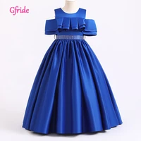princess girls new year party long dresses for kids off the shoulder ruffle dress up wending clothing childrens outfit clothes