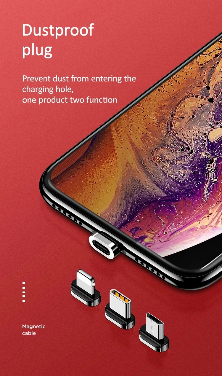 

1M Length New Arrival 3 in 1 Magnetic Type C Fast Charging USB Cable Mobile Phone Micro USB Charger Data Cable