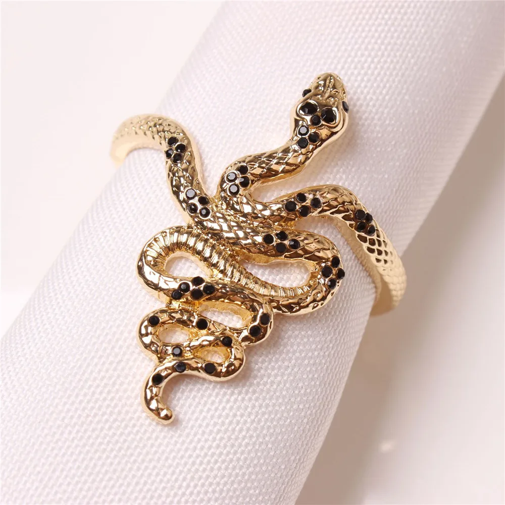 

12 / PCS new product creative gold electroplating snake napkin ring high end hotel napkin buckle model room napkin ring wholesal