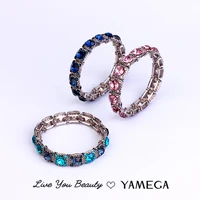 trendy luxury crystal bangle bracelet fashion jewelry brand elastic expandable bracelet metal arm cuff bangles for women girls