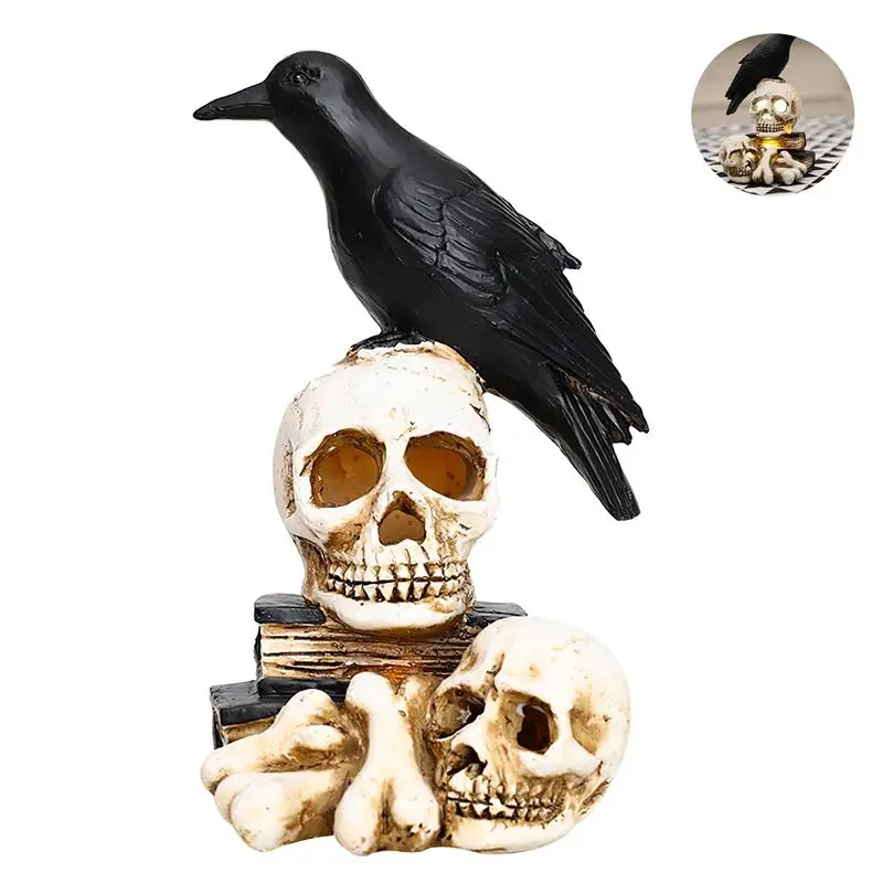 

Прочный полимерный украшение в виде черепа, креативный полимерный реквизит в виде черепа, декоративный реквизит в виде ранней вороны, скеле...
