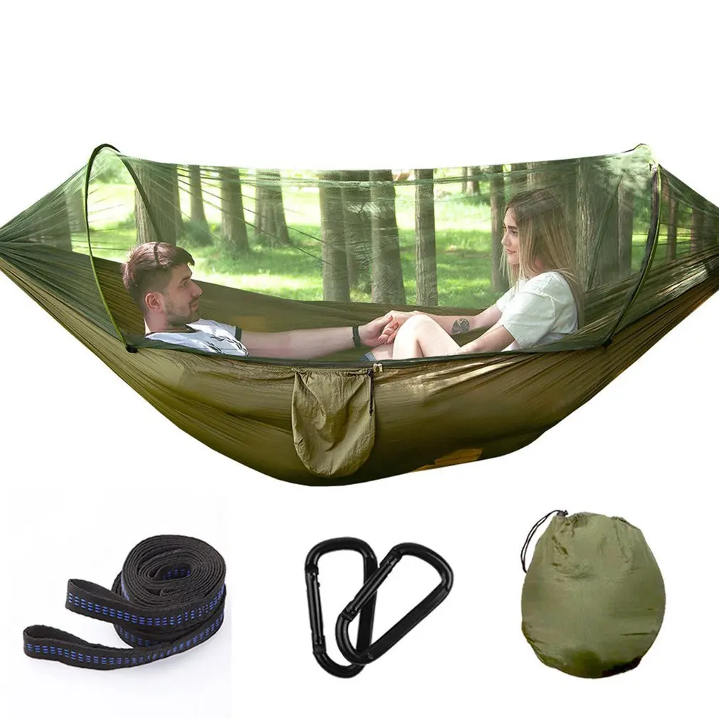 

Double 210T Nylon Outdoor Mosquito-proof Aerial Camping Hammock Breathable Anti-mosquito Durable Hammock